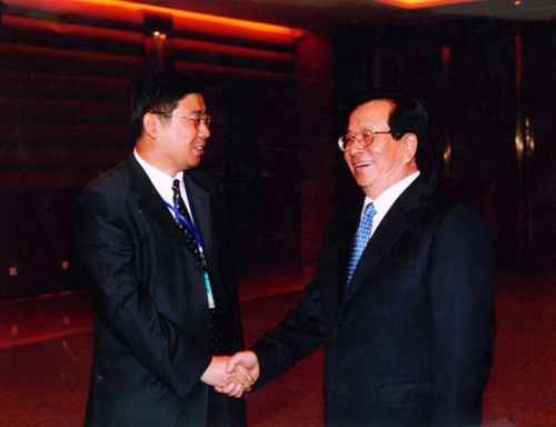 Zeng Qinghong, the former member of the Standing Committee of the Political Bureau  of the CPC Central Committee and Vice Chairman of China, and president Li Yong